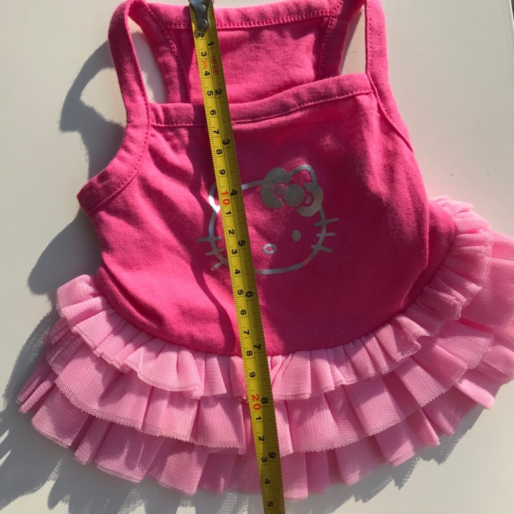 Hello Kitty S dog hot pretty pink100% poly ruffled dress
